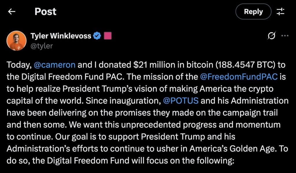 Winklevoss twins donate $21M in Bitcoin to pro-Trump PAC ahead of midterms 2 33BF137E 7163 49E9 8110 83820777AE7B