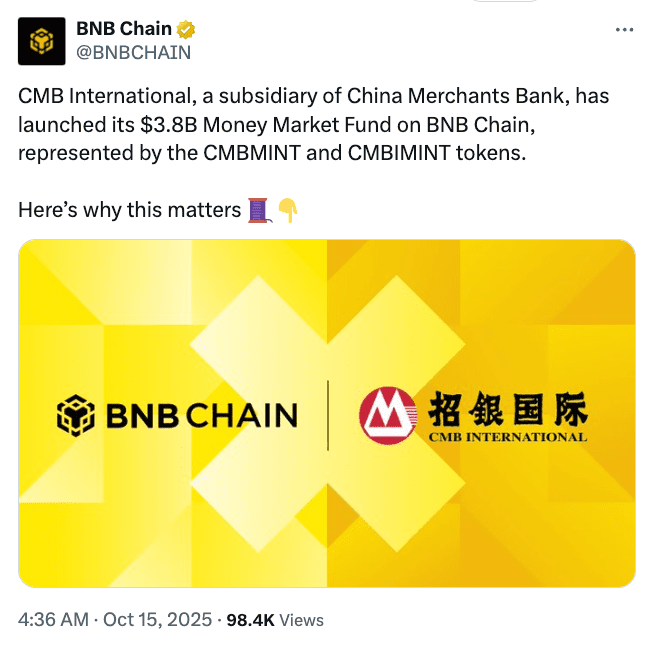 China’s CMB Tokenizes $3.8 Billion Money Market Fund on BNB Chain 2 image 25